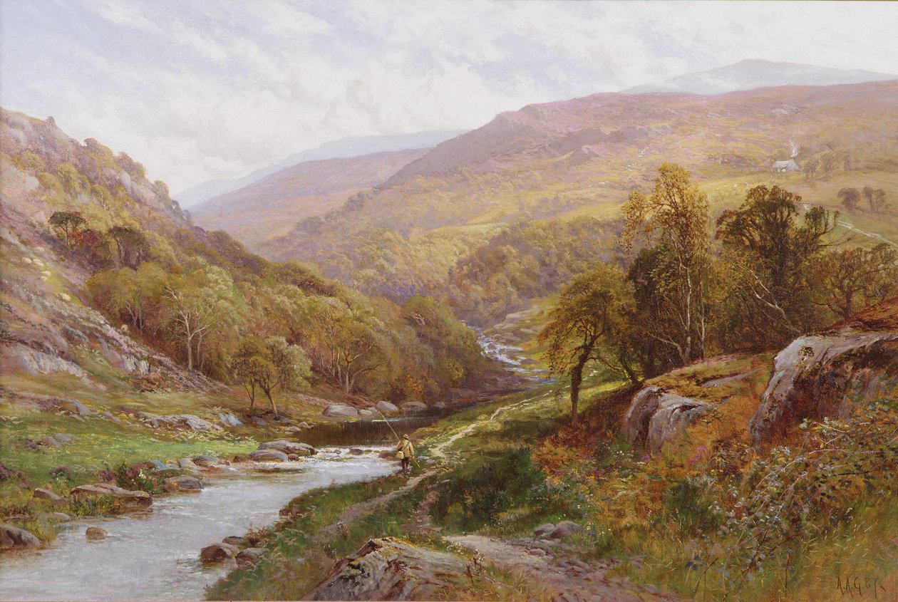 Rybář u horského potoka od Alfred Augustus Glendening