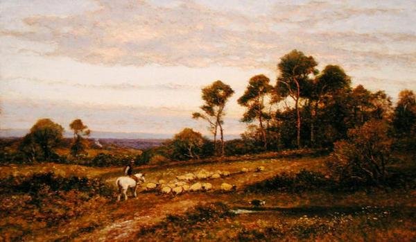 A Surrey Pasture (olej na plátně) od Alfred Augustus Glendening