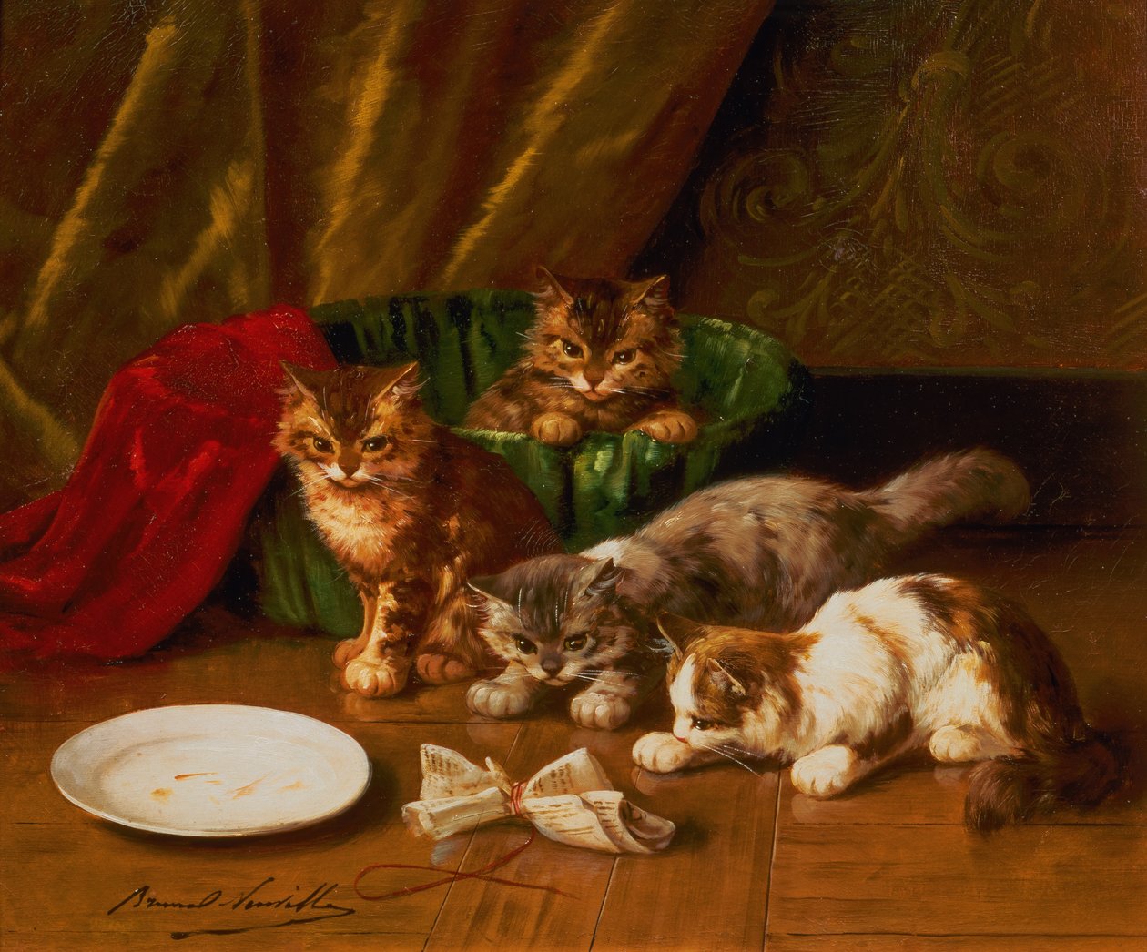 Papírová myš (olej na plátně) od Alfred Brunel de Neuville