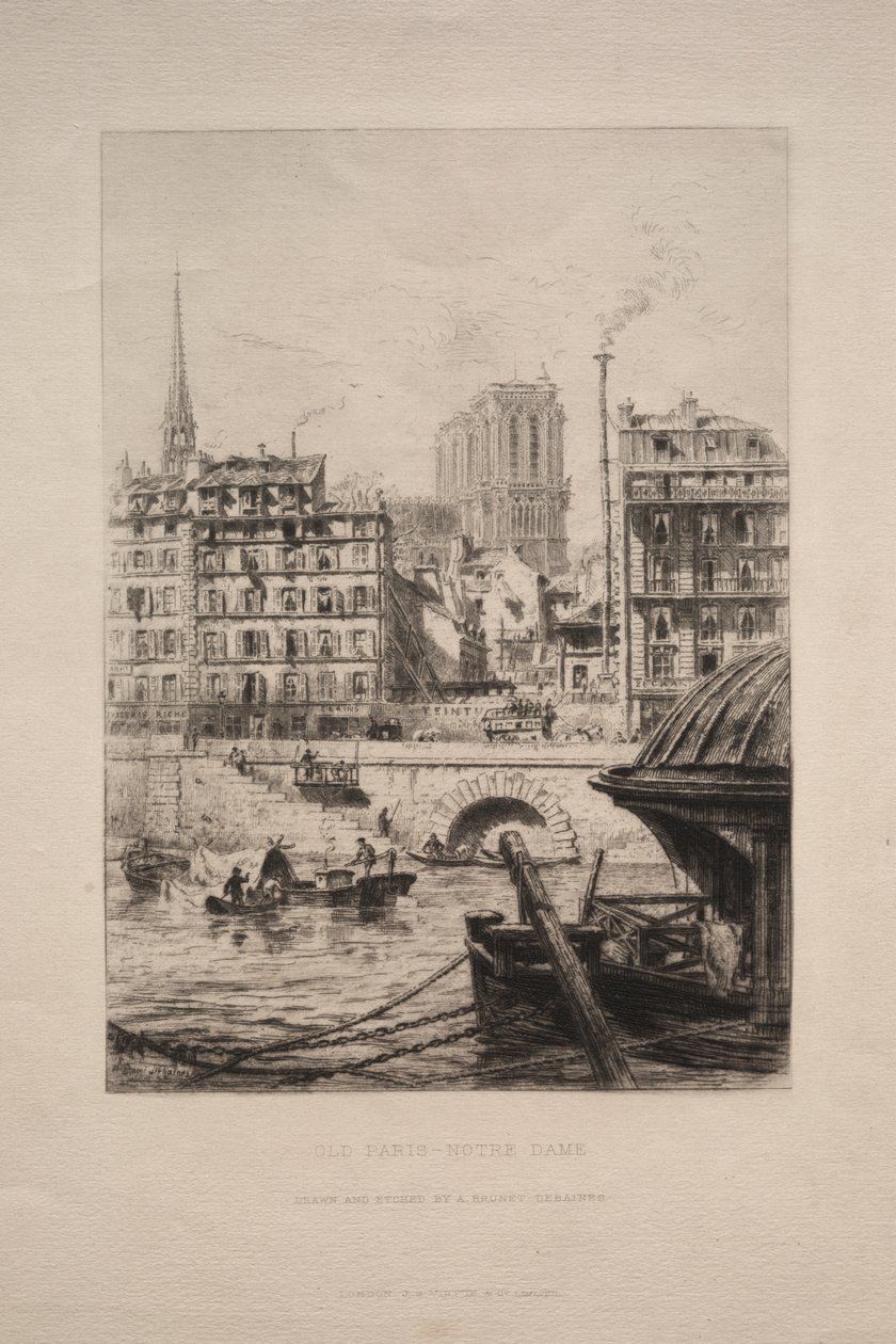Stará Paříž: Notre Dame od Alfred Brunet Debaines