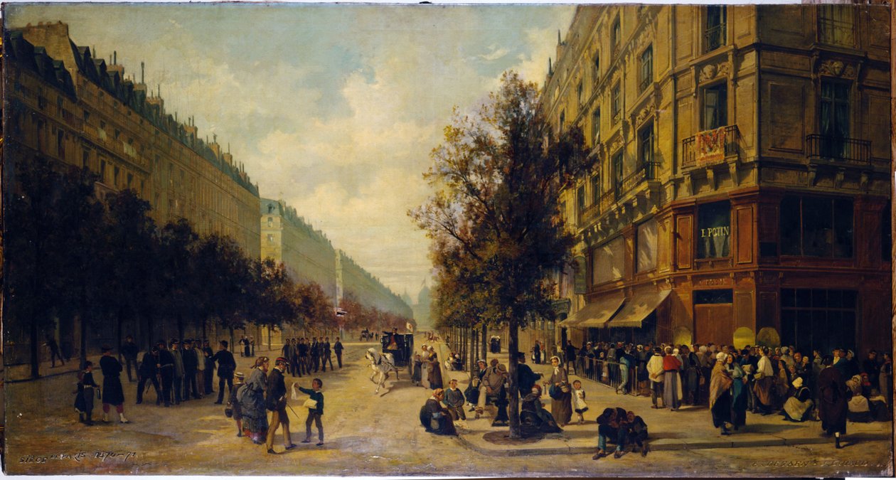 Ocas u dveří obchodu s potravinami (roh ulice Réaumur a bulváru Sébastopol) v listopadu 1870, 1871 (olej na plátně) od Alfred /Brunner Lacoste Emile (1838 81) Decaen