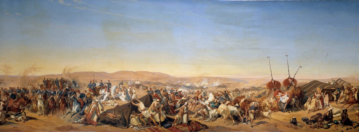 Conquete of Algeria (1830-1847): “” Zajetí Smalah (Smala) Abd el Kader (Abd-el-Kader nebo ibn Muhyi al-Din al-Hasani) (al Din al-Hasani) (1807-1883) od vévody z Aumale v Taguinu od Alfred Charles Ferdinand Decaen