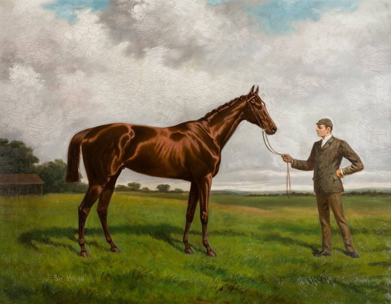 Sir Hugo-vítěz 1892 Derby, kolem 1875-1928 (olej na plátně) od Alfred Charles Havell