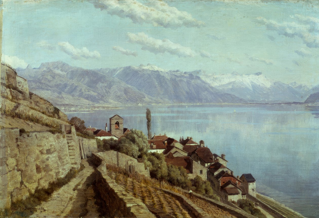 Vesnice Saint-Saphorin od Alfred Chavannes