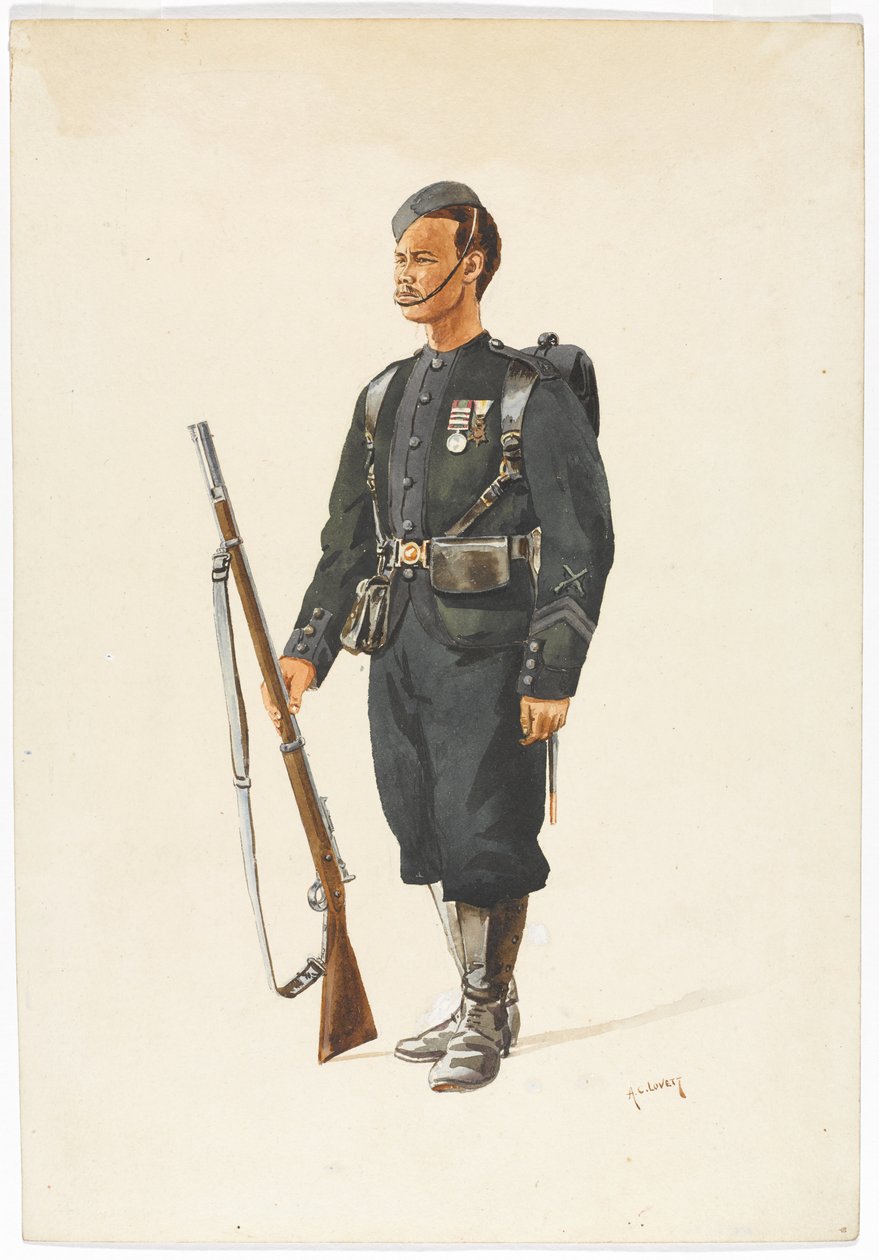 Střelec 4. pluku Gurkha v pochodovém pořadí od Alfred Crowdy Lovett