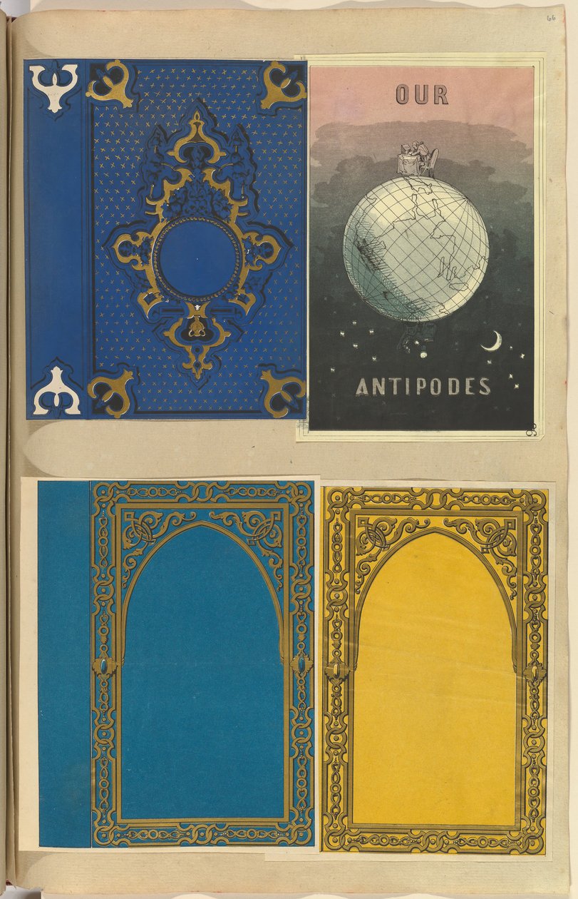 Čtyři litografované knižní obálky, jedna pro naše antipody, 1845-70. od Alfred Crowquill