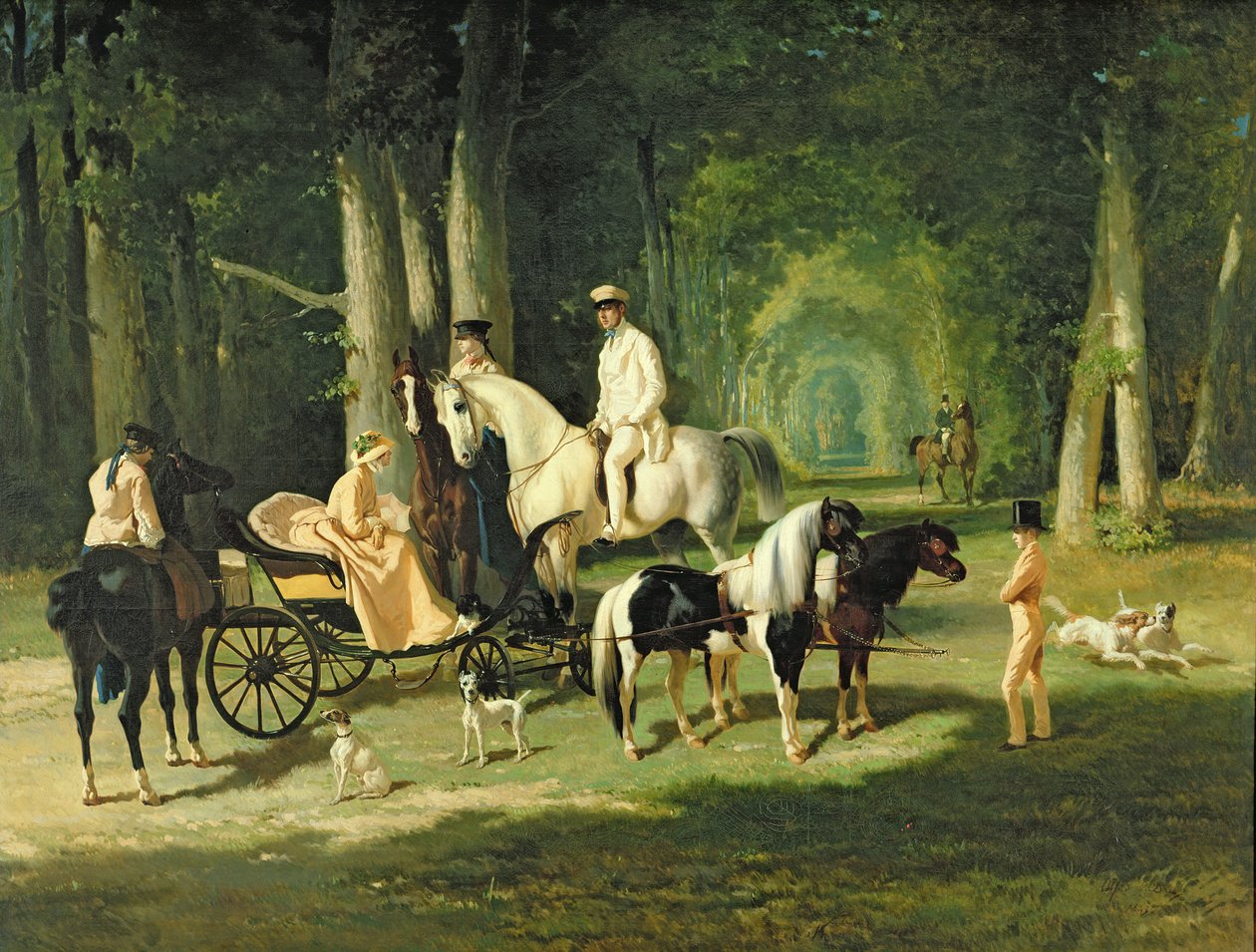 Pan a paní A Mosselmanovi a jejich dvě dcery od Alfred Dedreux