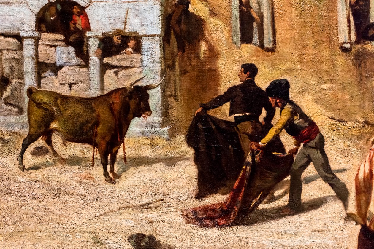 Boj novillos, detail od Alfred Dehodencq