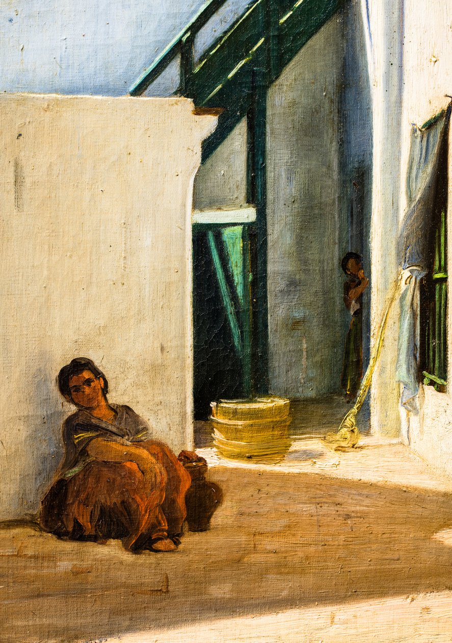 Nádvoří marockého domu od Alfred Dehodencq
