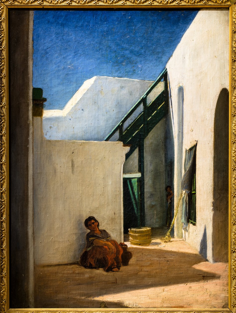 Nádvoří marockého domu od Alfred Dehodencq