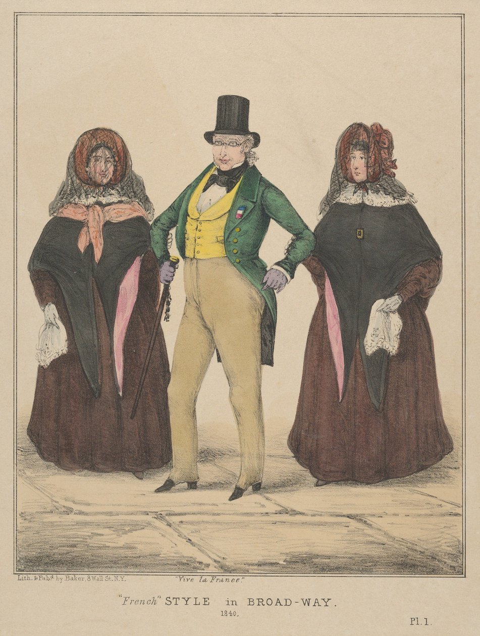 Vive la France, francouzský styl na Broadwayi, 1840. od Alfred E. Baker