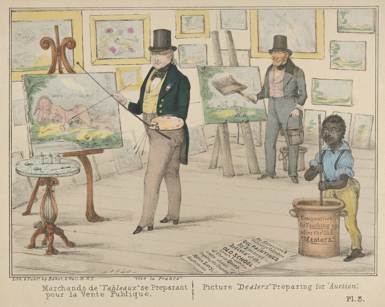 Vive la France, Obchodníci s obrázky se připravují na veřejný prodej Obrázek Dea..., 1840. od Alfred E. Baker