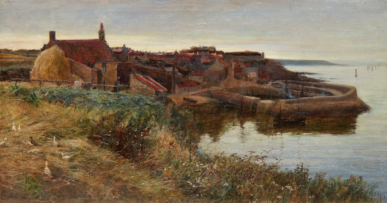 Crail Harbour At Dusk (olej na plátně) od Alfred East