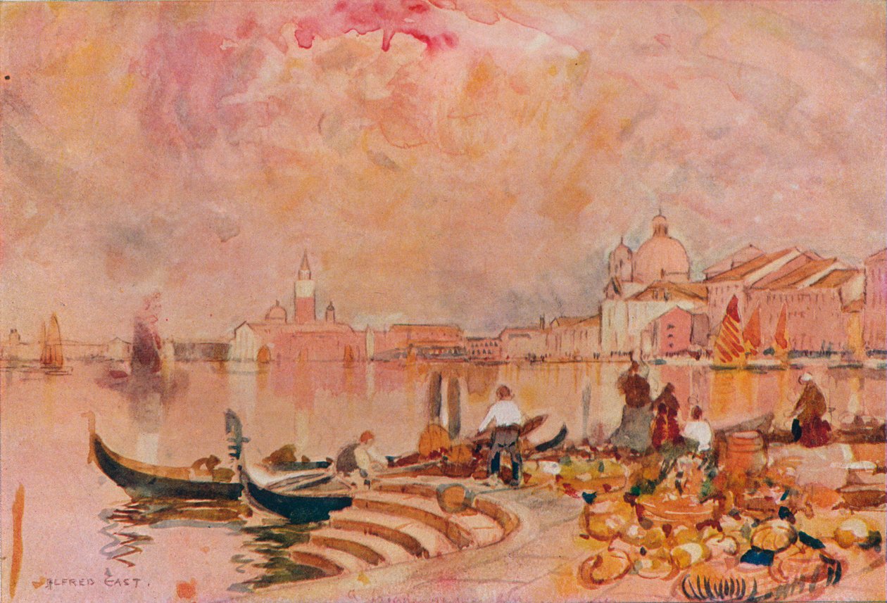 Večerní záře, Benátky, c1895 od Alfred East