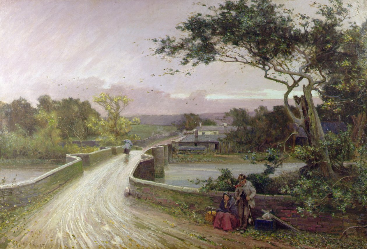 Newby Bridge, Windermere (olej na plátně) od Alfred East