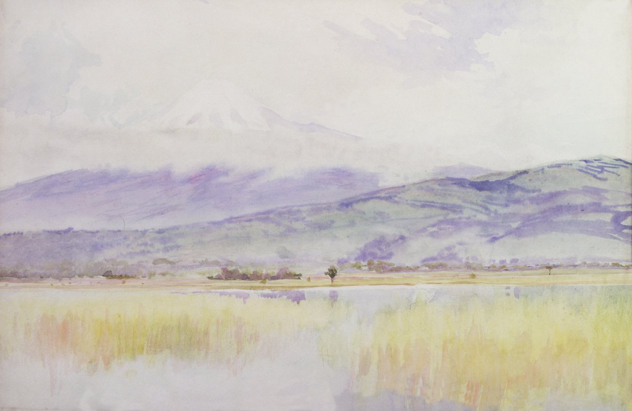 Fuji-San, kolem roku 1889 (akvarel na papíře) od Alfred East