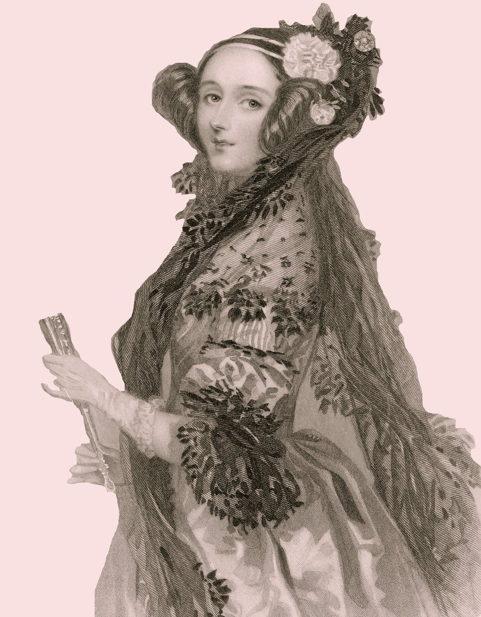 Portrét Augusty Ady Kingové (1815 - 1852), hraběnky z Lovelace (rytina). od Alfred Edward Chalon