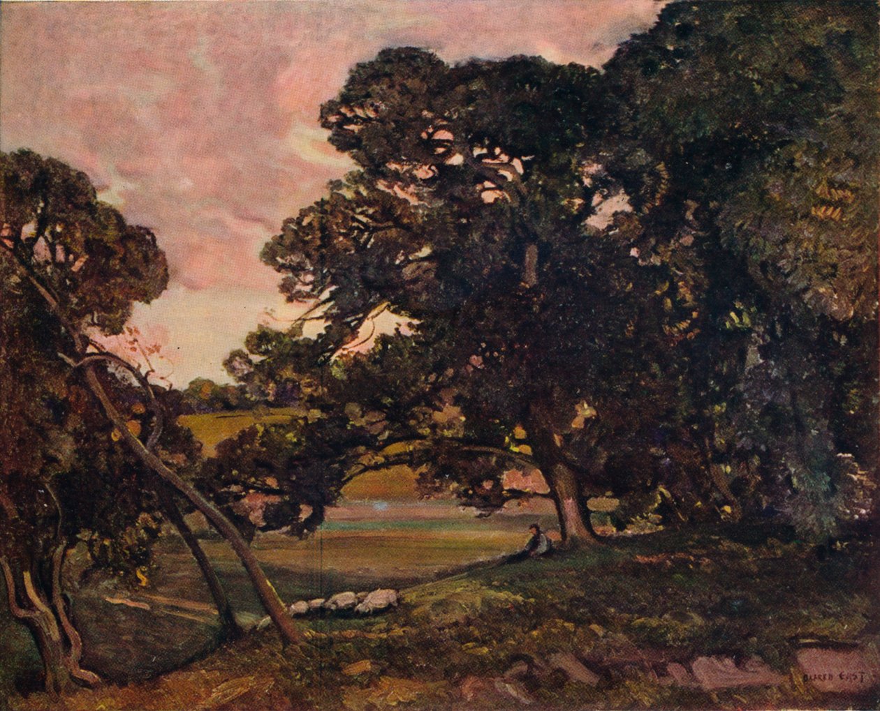 V Cotswolds, c1909 od Alfred East
