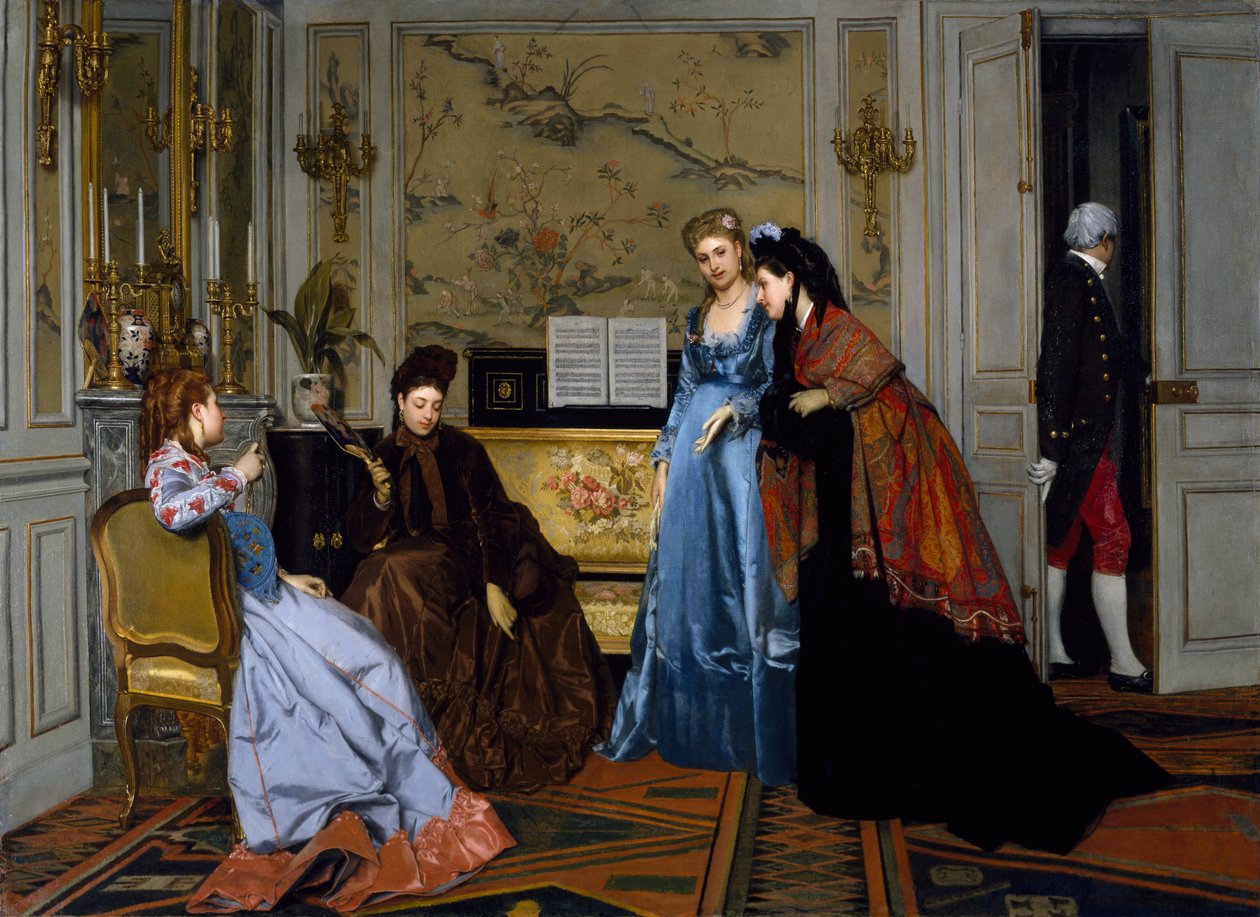 Elegantní postavy v salonu, bez data od Alfred Emile Stevens
