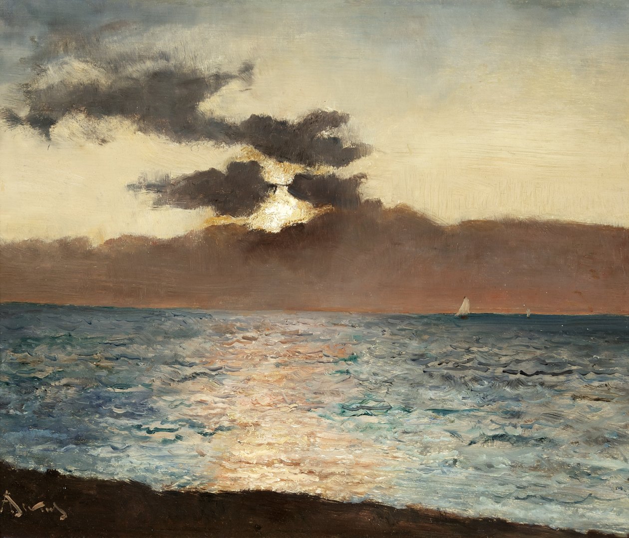 Seascape, Le Tréport, c.1880-89 (olej na panelu) od Alfred Emile Stevens