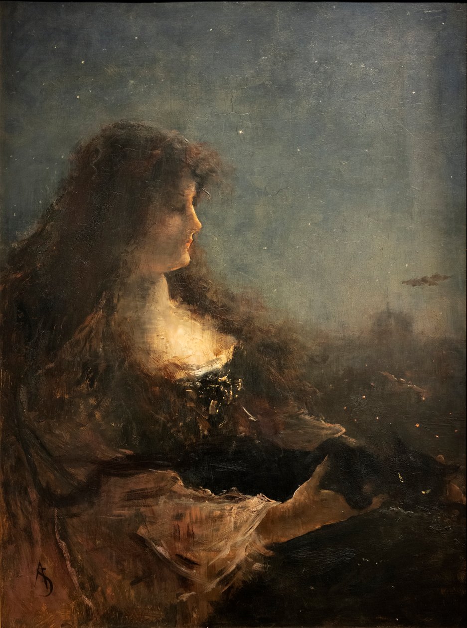 Noc, c. 19. století (malba) od Alfred Emile Stevens
