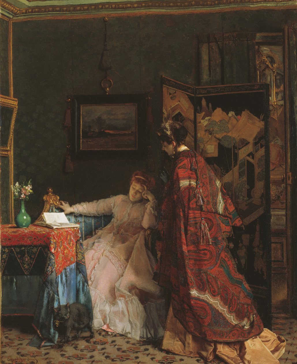 Návštěva, před rokem 1869 (olej na plátně) od Alfred Emile Stevens