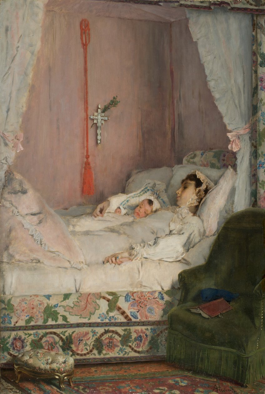 Une mère (Matka), asi 1870 (olej na desce) od Alfred Emile Stevens