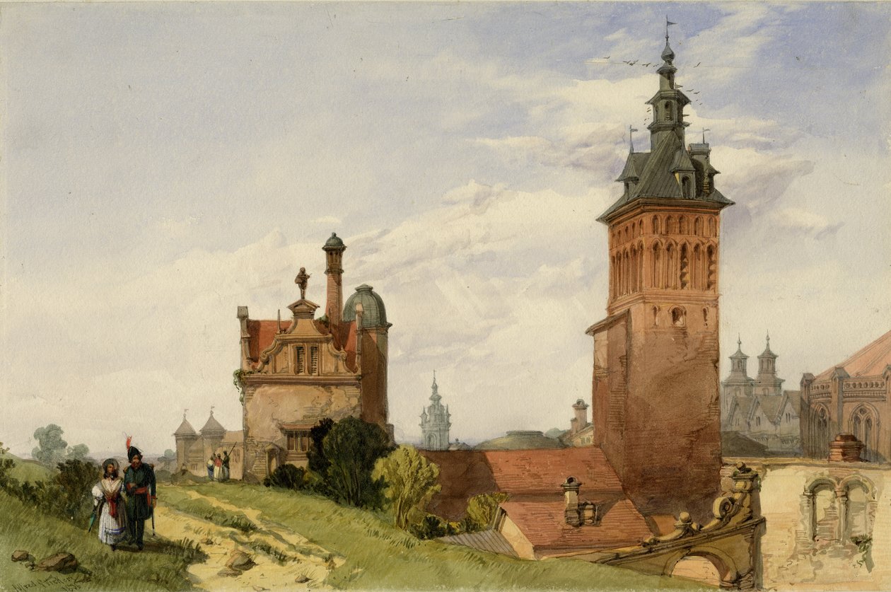 Pohled u Moskvy, 1836 (wc na papíře) od Alfred Gomersal Vickers