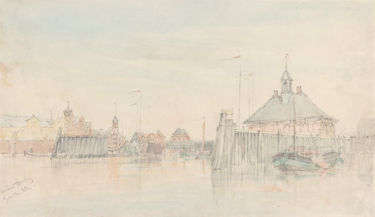 Harbour, Hamburk od Labe od Alfred Gomersal Vickers