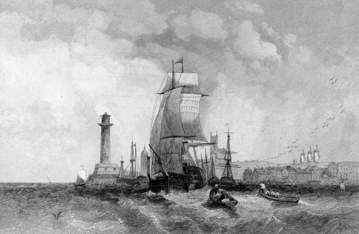 Margate, Kent, rytý Henry Wallis, c.1830 od Alfred Gomersal Vickers