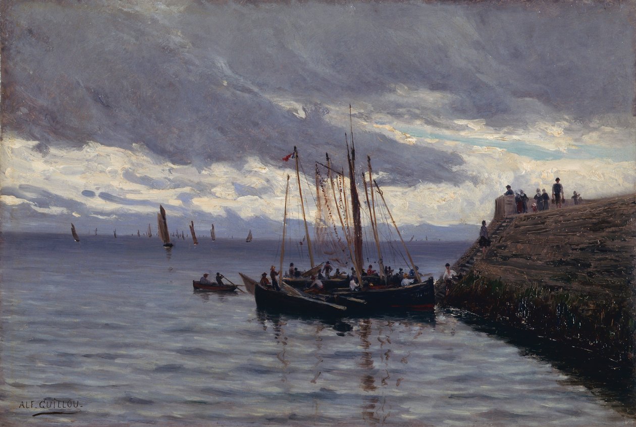 Příjezd rybářů na sardinky od Alfred Guillou