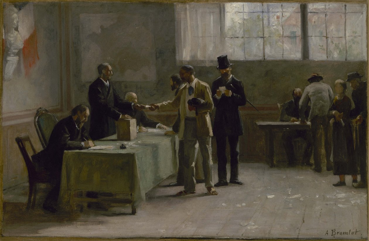 Skica radnice v Les Lilas: Všeobecné volební právo od Alfred Henri Bramtot