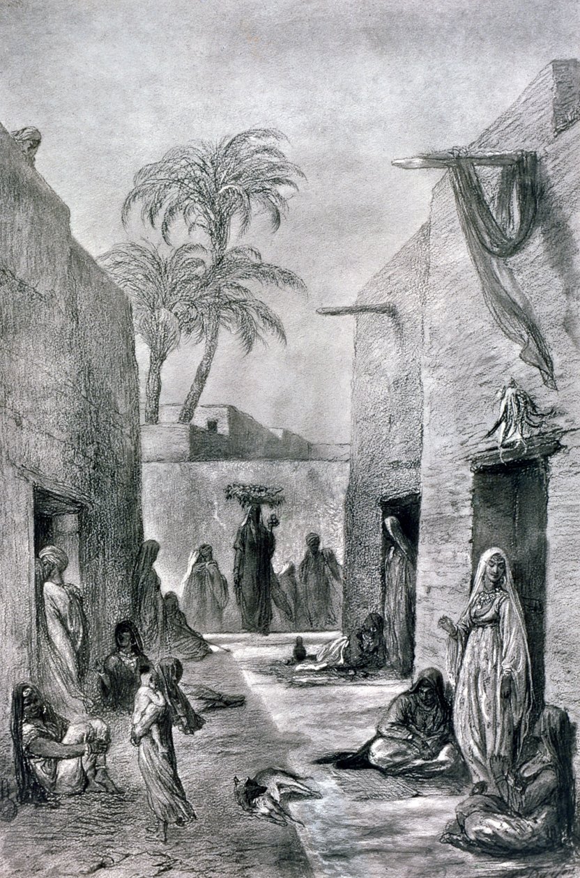 Ulice Almees egyptských tanečnic, Egypt, 1872 od Alfred Henri Darjou