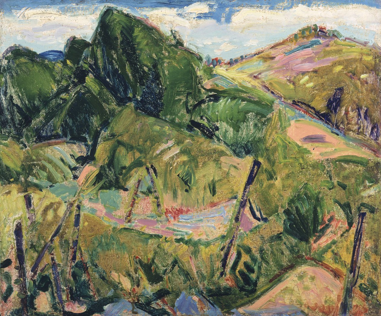 Krajina, kolem roku 1916 (verze 327404) (olej na gessoedové desce) od Alfred Henry Maurer
