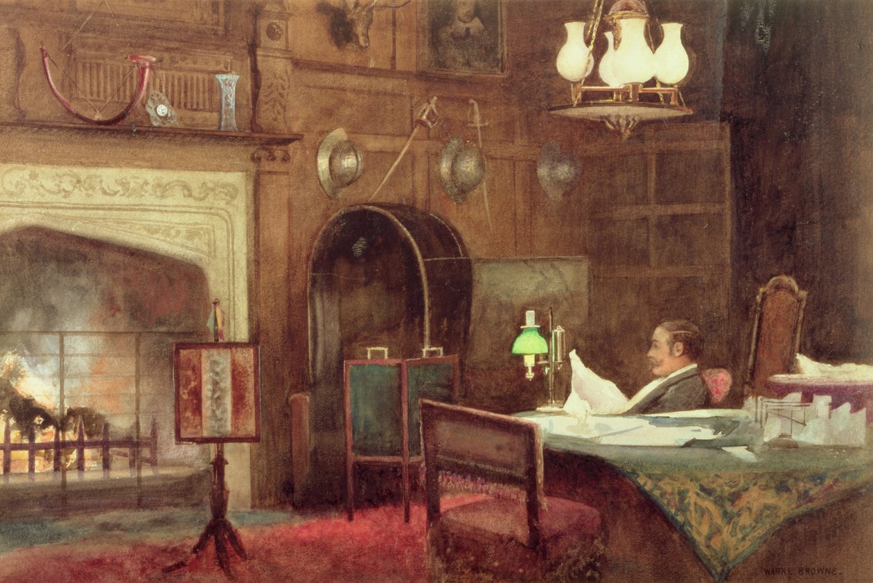 Interiér panelového sálu od Alfred J. Warne Brown