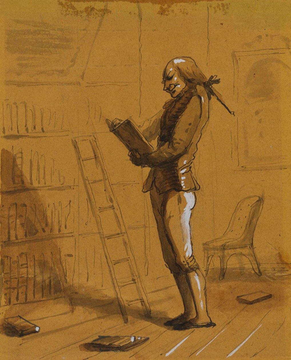 Bibliofil s „Elzivirem“ v ruce! od Alfred Jacob Miller