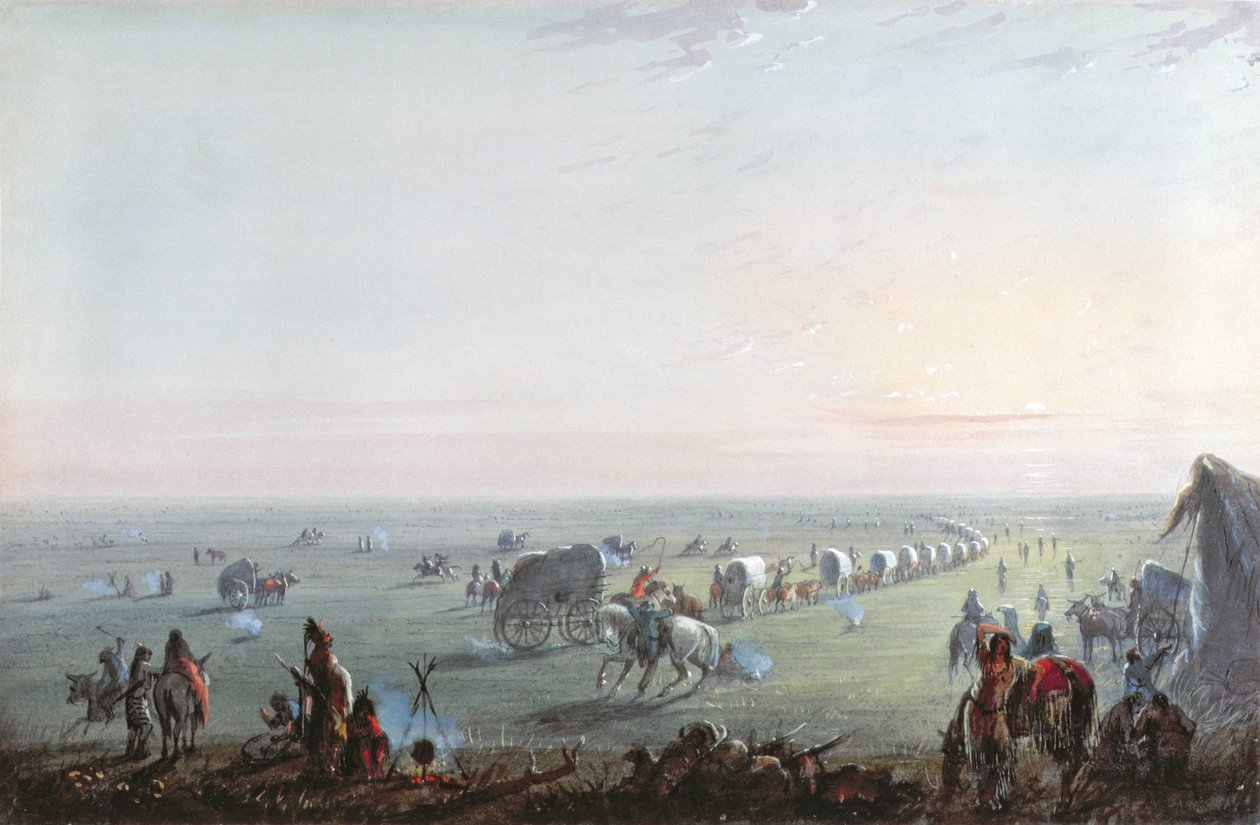 Rozbití tábora při východu slunce, 1837 od Alfred Jacob Miller