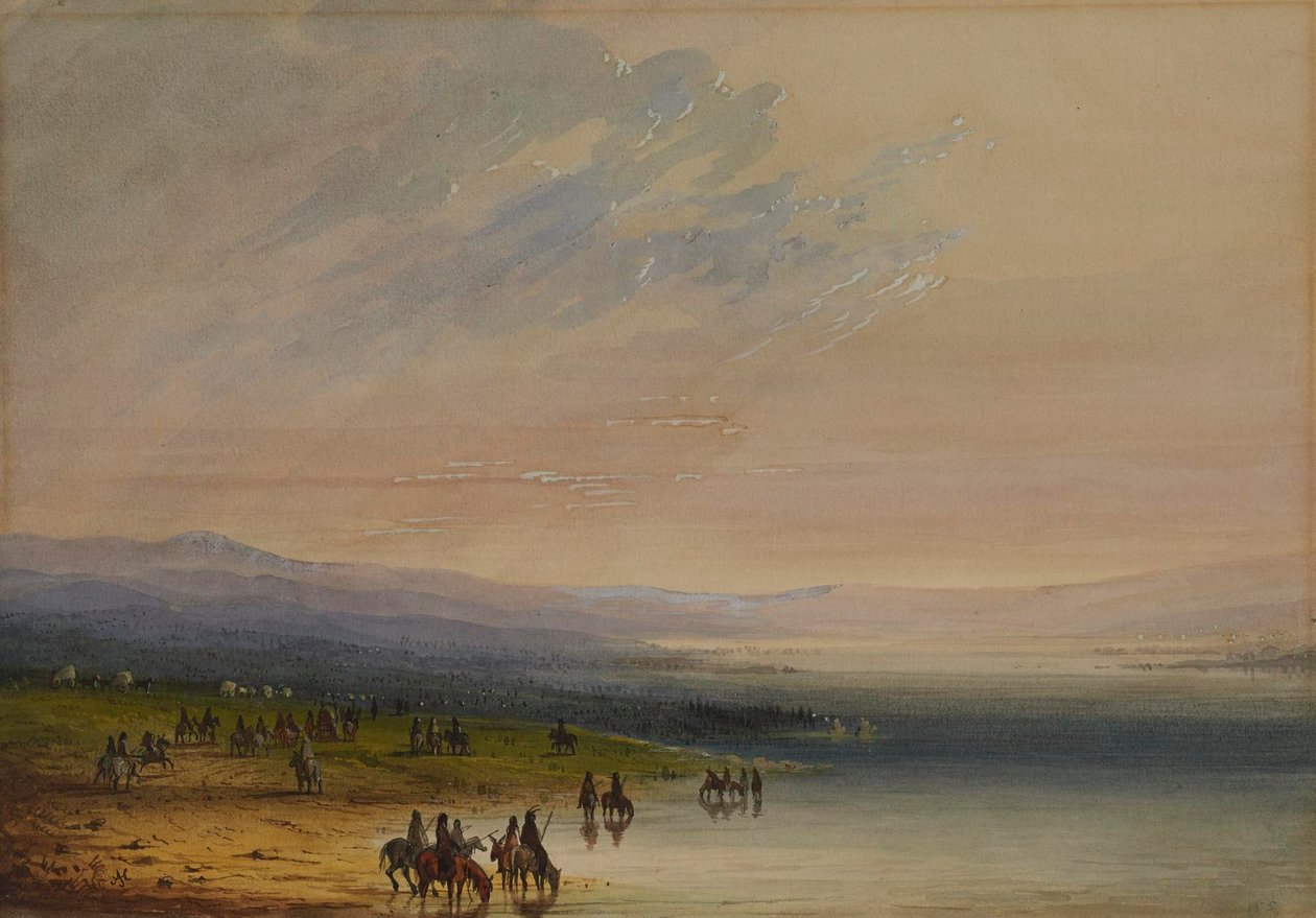 Karavana na řece Platte od Alfred Jacob Miller