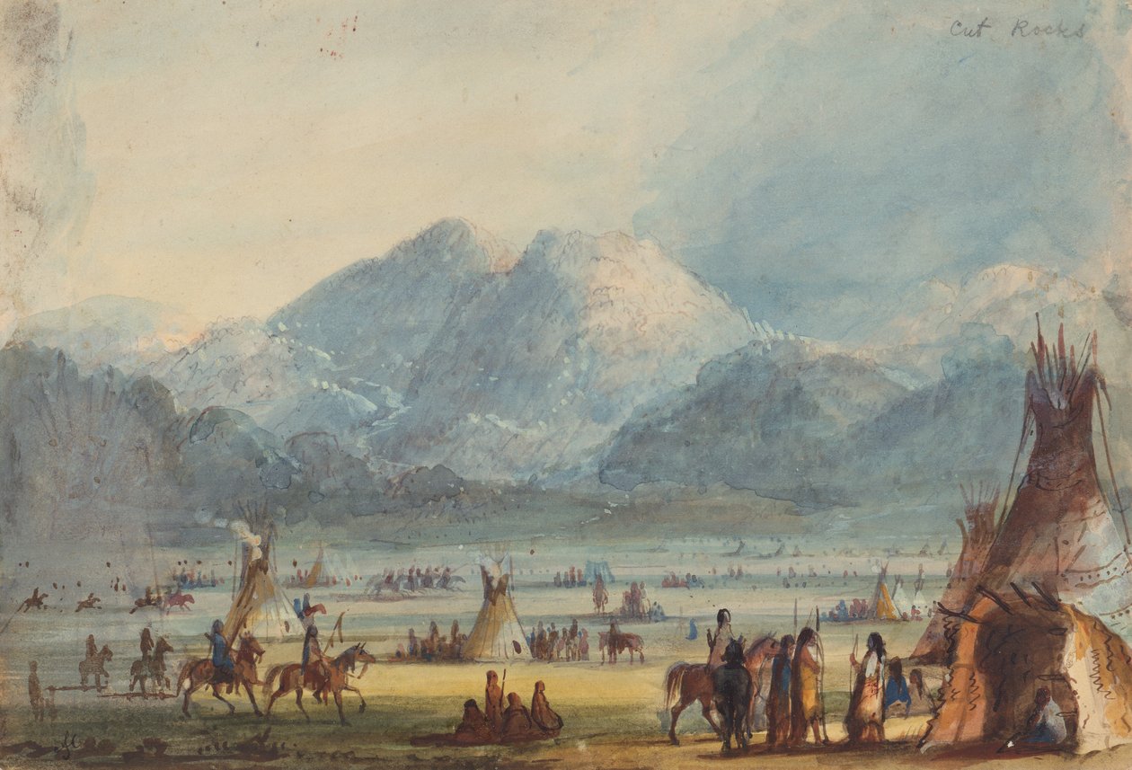 Cut Rocks, cca 1837 (tužka, akvarel a kvaš na papíře) od Alfred Jacob Miller