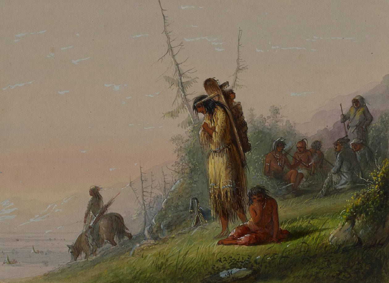 Indiánský tábor od Alfred Jacob Miller