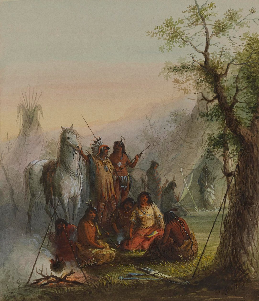 Tábor Indiánů od Alfred Jacob Miller