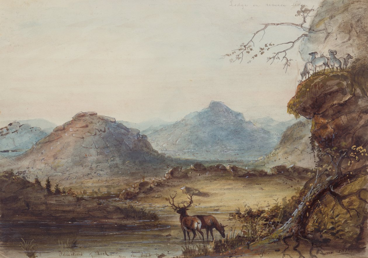 Formations of Rock near the Sweet Water, c.1837 (akvarel na papíře) od Alfred Jacob Miller