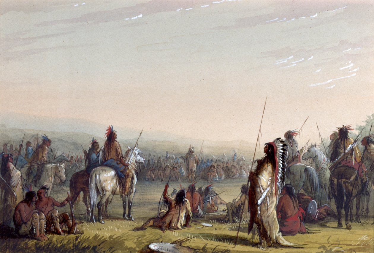 Indiánská rada od Alfred Jacob Miller
