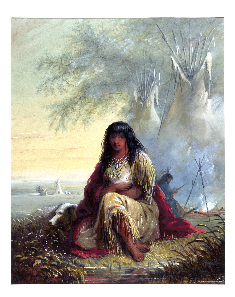 Indiánská dívka (Sioux) od Alfred Jacob Miller