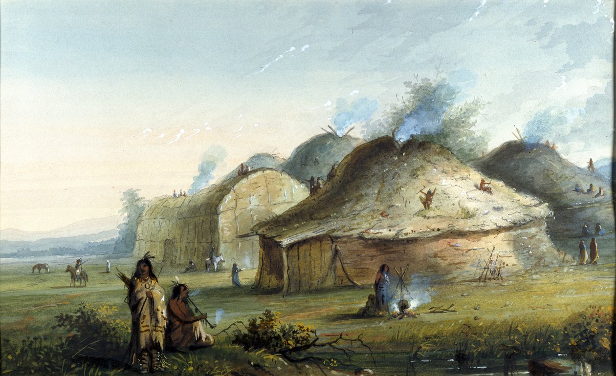 Indiánské chaty od Alfred Jacob Miller