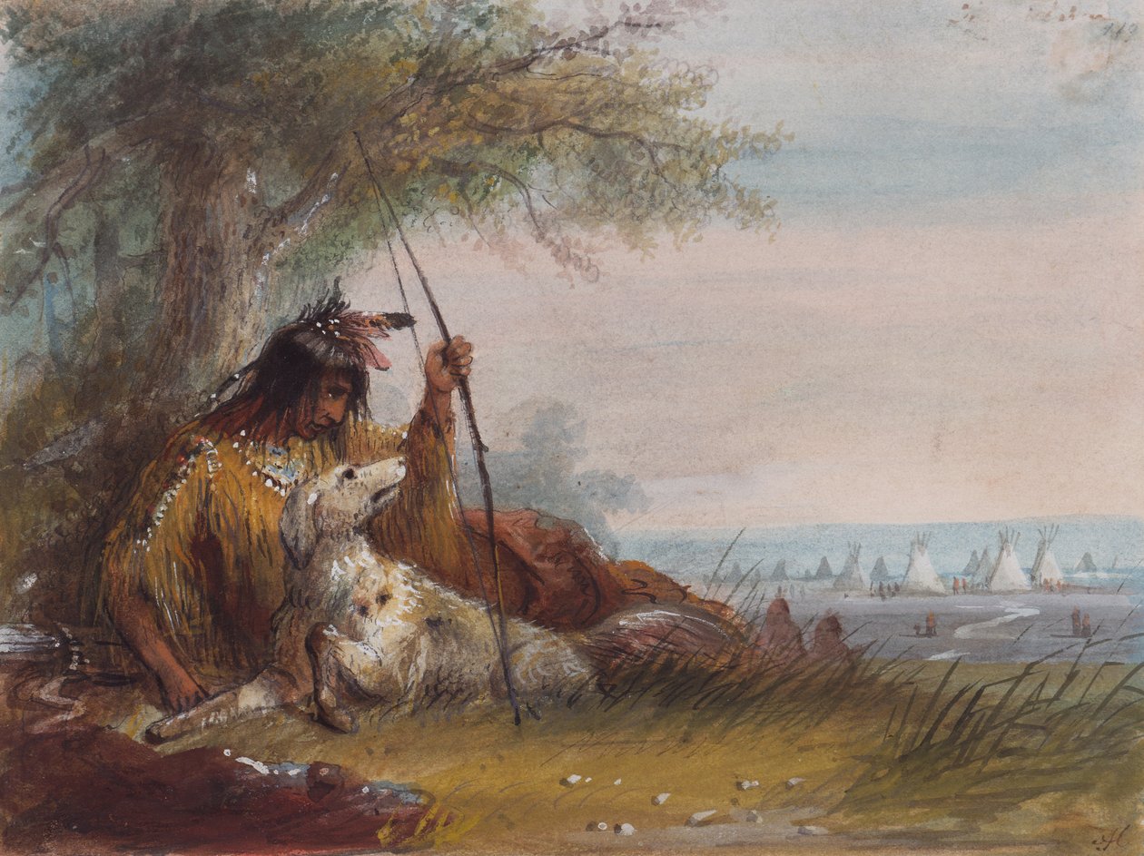 Indian Runner, c.1837 (tužka, akvarel a kvaš na papíře) od Alfred Jacob Miller