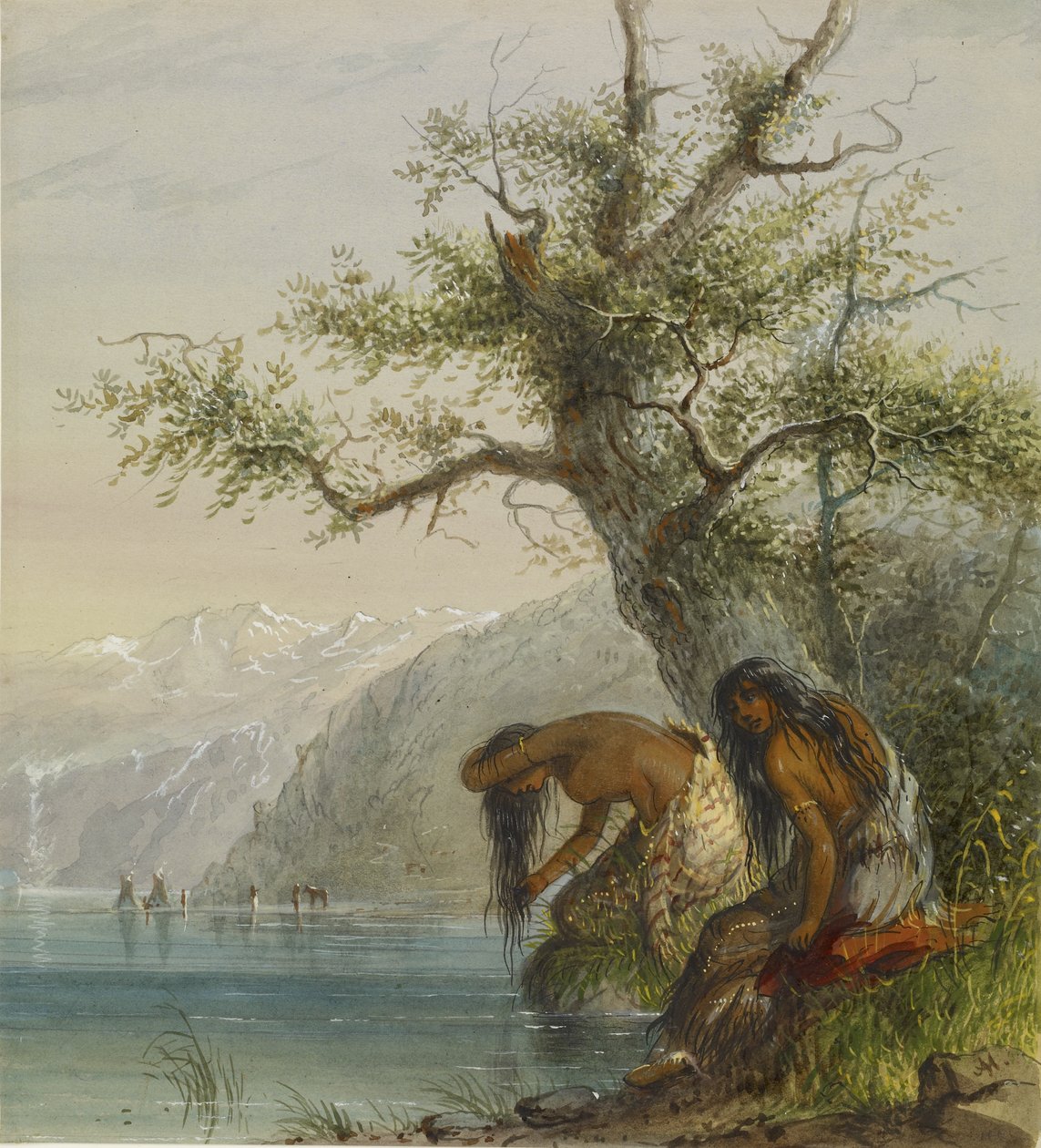 Toaleta indiána od Alfred Jacob Miller