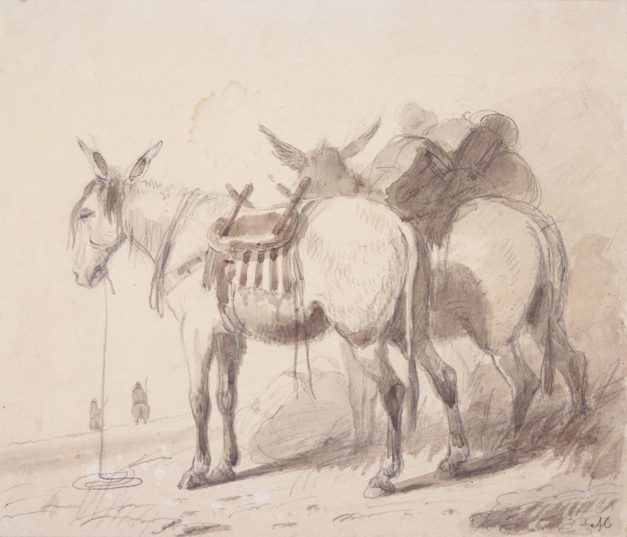 Mule Equipment, c.1837 (tužka a mytí na papíře) od Alfred Jacob Miller