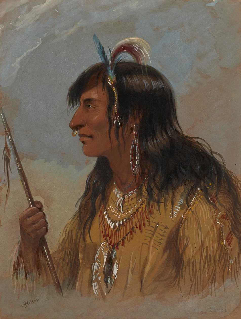 Indián kmene Nez Percés od Alfred Jacob Miller