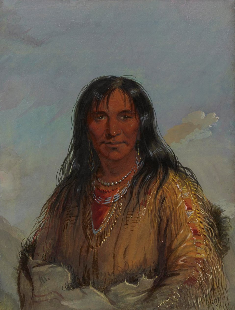 Pa-da-he: Wa-con-da - Losí roh - indián kmene Crow od Alfred Jacob Miller